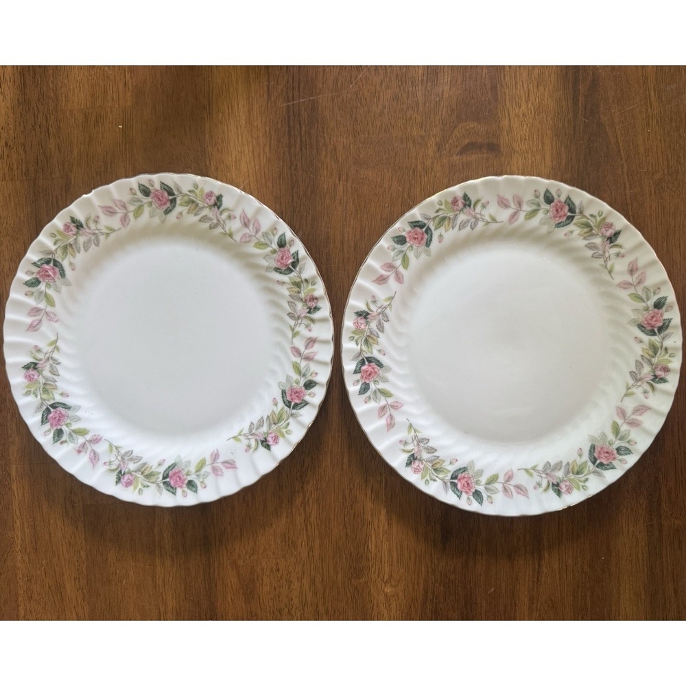 Creative Regency Rose Fine China Floral Plates Set of 2 Japan Round Printed
